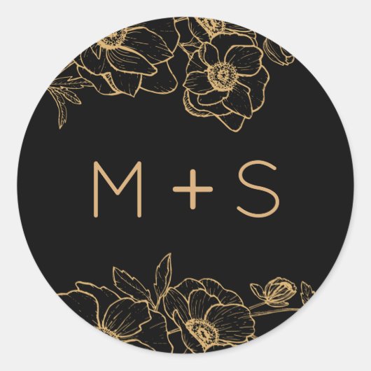 Anemone Bouquet Wedding Classic Round Sticker (Vorderseite)