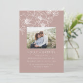 Anemone Bouquet Wedding Einladung (Stehend Vorderseite)