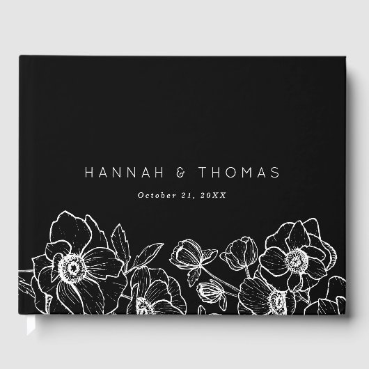 Anemone Bouquet Wedding Gästebuch (Vorderseite)