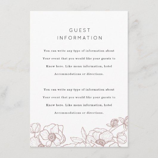 Anemone Bouquet Wedding Insert (Vorderseite)