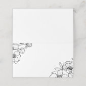Anemone Bouquet Wedding Platzkarte (Außenseite Aufgefaltet)