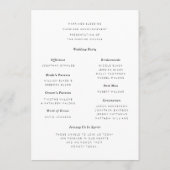 Anemone Bouquet Wedding Programm (Rückseite)