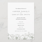 Anemone Bouquet Wedding Programm (Vorderseite)