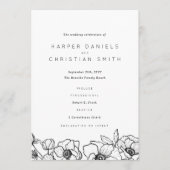 Anemone Bouquet Wedding Programm (Vorderseite)