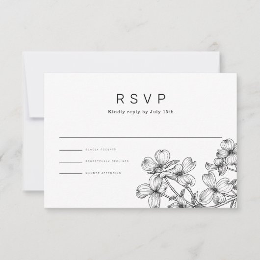 Anemone Bouquet Wedding RSVP (Vorderseite)