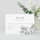 Anemone Bouquet Wedding RSVP (Stehend Vorderseite)