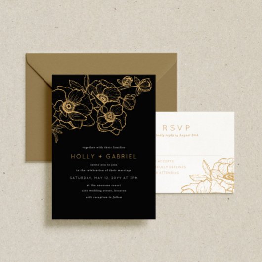 Anemone Bouquet Wedding RSVP