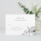 Anemone Bouquet Wedding RSVP Karte (Stehend Vorderseite)
