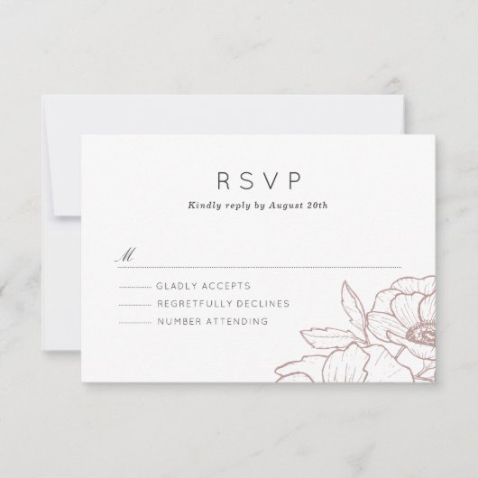 Anemone Bouquet Wedding RSVP Karte (Vorderseite)