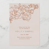 Anemone Bouquet Wedding speichern das Datum Folieneinladung (Vorderseite)