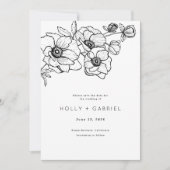 Anemone Bouquet Wedding speichern das Datum Save The Date (Vorderseite)