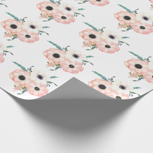 Anemone Brautparty Giftwrap Geschenkpapier (Ecke)
