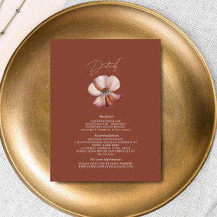 Anemone Dark Terracotta Wedding Details Begleitkarte