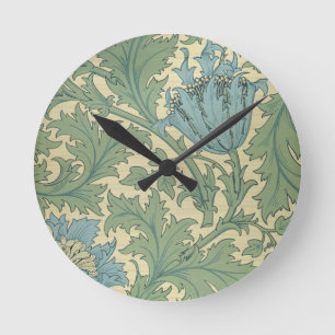 'Anemone' design (textile) Runde Wanduhr
