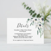 Anemone Details Hochzeitskarte RSVP Karte (Stehend Vorderseite)