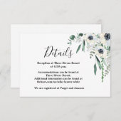Anemone Details Hochzeitskarte RSVP Karte (Vorne/Hinten)