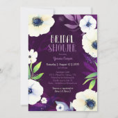 Anemone Dream Lila Brautparty Einladung (Vorderseite)