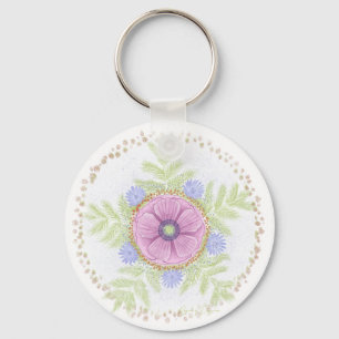 Anemone, Endivienblüten, Wermut und Mandeln Schlüsselanhänger