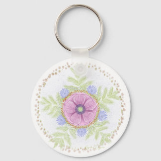 Anemone, Endivienblüten, Wermut und Mandeln Schlüsselanhänger