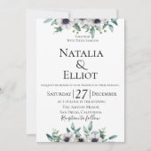 Anemone Eucalyptus Wedding Einladung (Vorderseite)