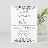 Anemone Eucalyptus Wedding Einladung (Stehend Vorderseite)