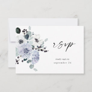 Anemone & Eucalyptus Winter White Blumen mit Mahlz RSVP Karte