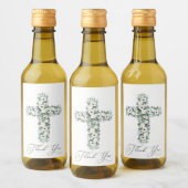 Anemone Eukalyptus cross Religious Vielen Dank Weinetikett (Flaschen)