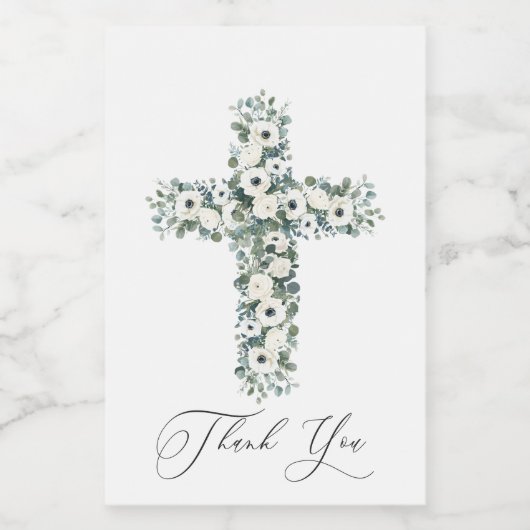 Anemone Eukalyptus cross Religious Vielen Dank Weinetikett (Einzelnes Label)