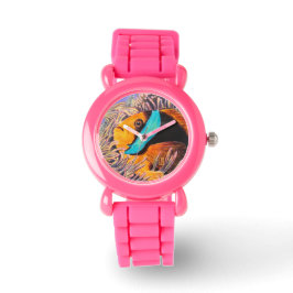 Anemone Fish Girl's Pink Glitzer Armbanduhr