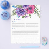 Anemone Floral Binder Rezept Beilagen Flyer (Einzeln)