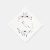 Anemone Floral Frame Personalisiert Paper Napkins Serviette (Ecke)