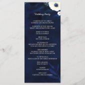 Anemone Floral Navy Blue Wedding Programm (Rückseite)