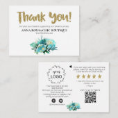 *~* ANEMONE FLORAL QR Logo DANKE SIE lesen AP8 Begleitkarte (Vorne/Hinten)