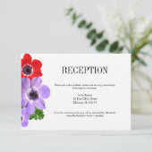 Anemone Floral Wedding Card Einladung (Stehend Vorderseite)