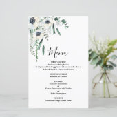 Anemone Floral Wedding Menu Card (Stehend Vorderseite)
