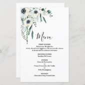 Anemone Floral Wedding Menu Card (Vorne/Hinten)