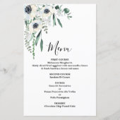 Anemone Floral Wedding Menu Card (Vorderseite)