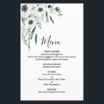 Anemone Floral Wedding Menu Card<br><div class="desc">Anemone Floral Wedding Karte</div>