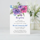 Anemone Floral Wedding Reception Beilage Einladung (Stehend Vorderseite)