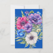 Anemone Floral Wedding Reception Beilage Einladung (Rückseite)