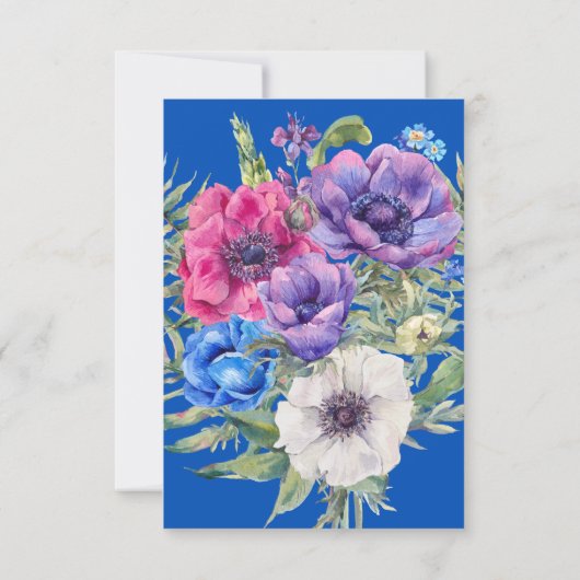 Anemone Floral Wedding Reception Beilage Einladung (Rückseite)