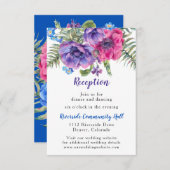 Anemone Floral Wedding Reception Beilage Einladung (Vorne/Hinten)