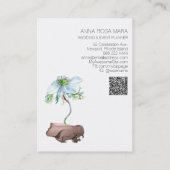 *~* Anemone Floral White Rose Gold QR Code Busines Visitenkarte (Rückseite)