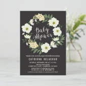 Anemone Floral Wreath Baby Shower Einladung (Stehend Vorderseite)