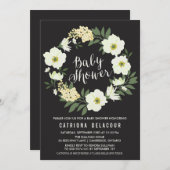 Anemone Floral Wreath Baby Shower Einladung (Vorne/Hinten)