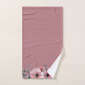Anemone Foliage auf rosa Hintergrund Badhandtuch Set (Handtuch)