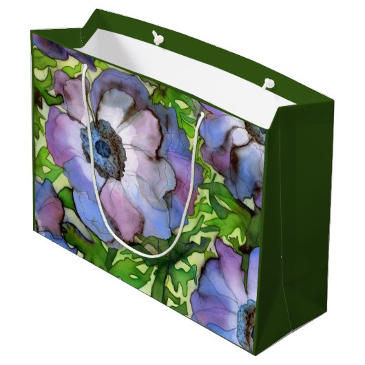Anemone Gift Bag - Groß, Matte Große Geschenktüte (Rückseite Schrägansicht)
