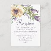 Anemone Greenery | Floral Lila Boho Empfang Begleitkarte (Vorderseite)
