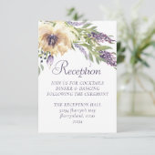 Anemone Greenery | Floral Lila Boho Empfang Begleitkarte (Stehend Vorderseite)