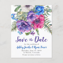Anemone Hochzeit Speichern Sie das Datum Wasserfar Save The Date